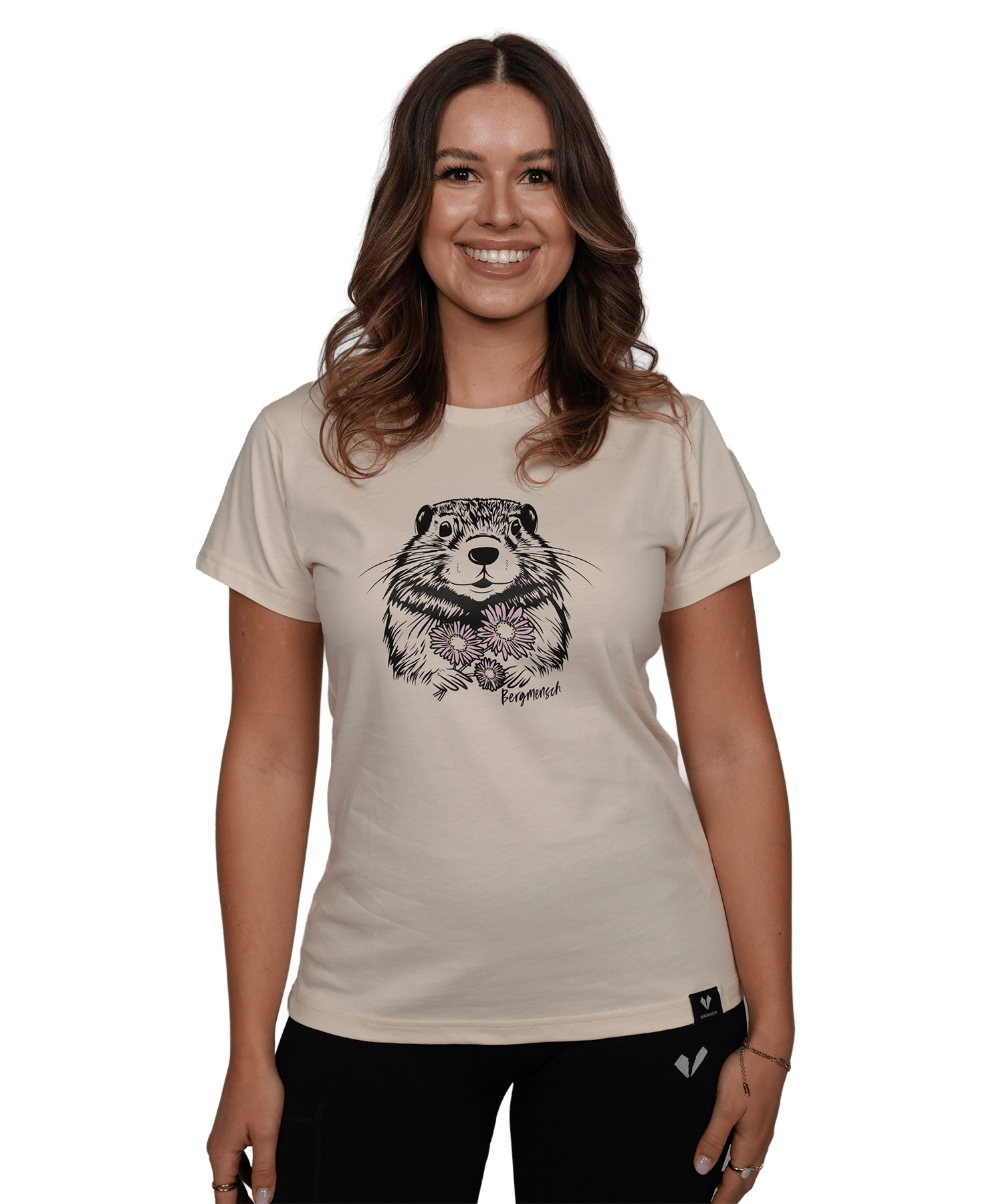 Murmeltier mit Blumen - Damen Premium Organic Shirt