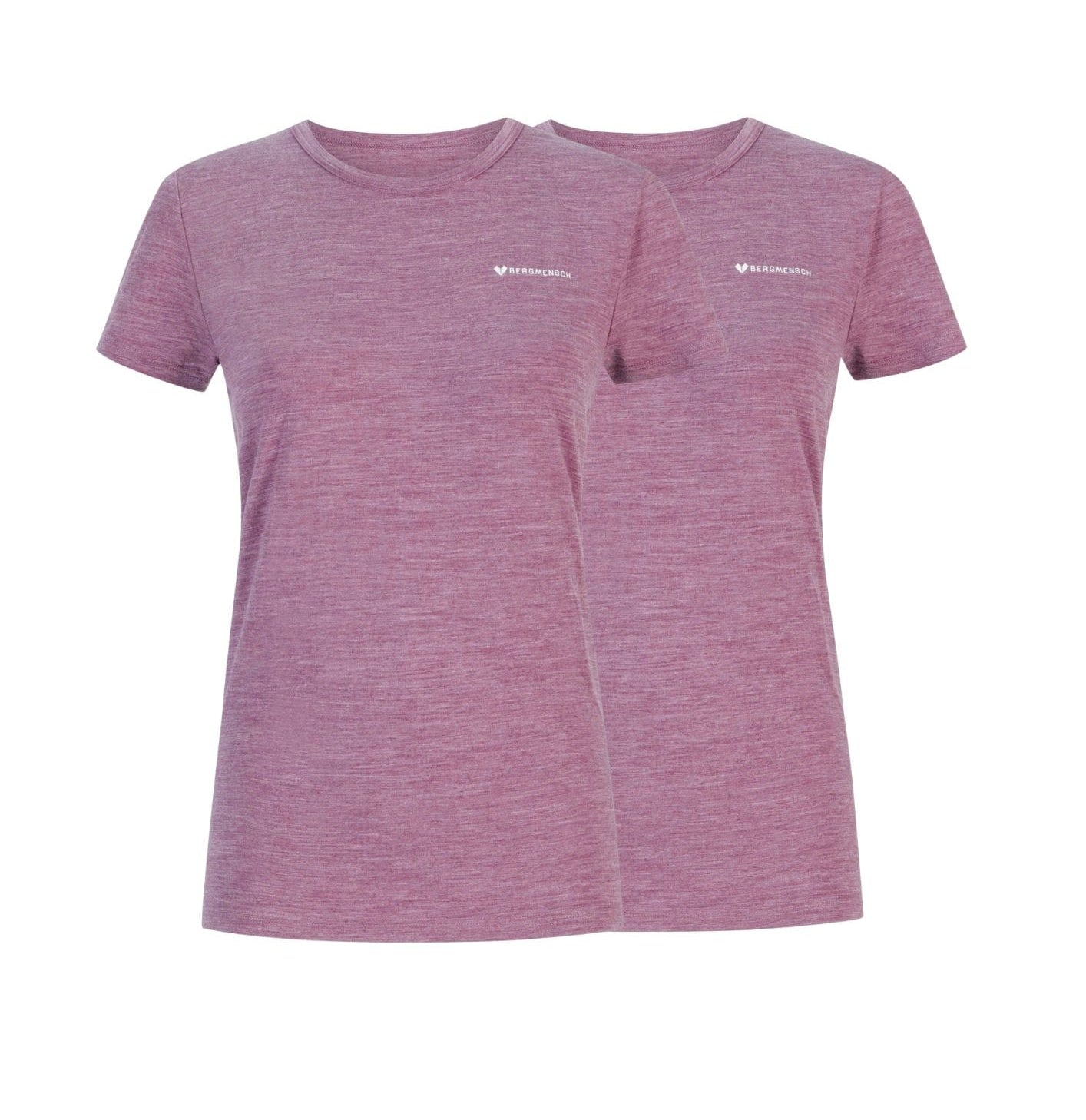 2er Pack Logo Basic Damen Bergmensch Merino Cloudblend Shirt hibiskus