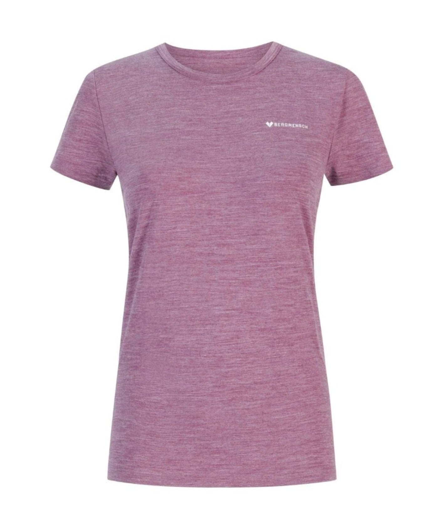 Logo Basic Damen Bergmensch Merino Cloudblend Shirt hibiskus