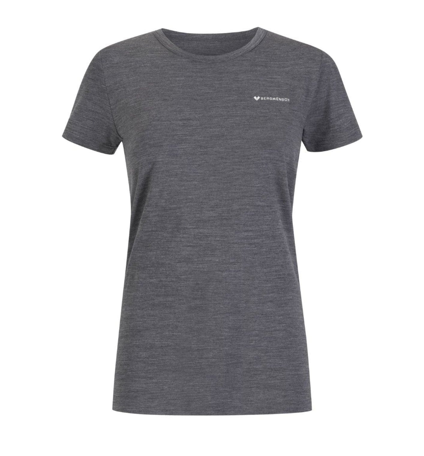 Logo Basic Damen Bergmensch Merino Cloudblend Shirt dark grey