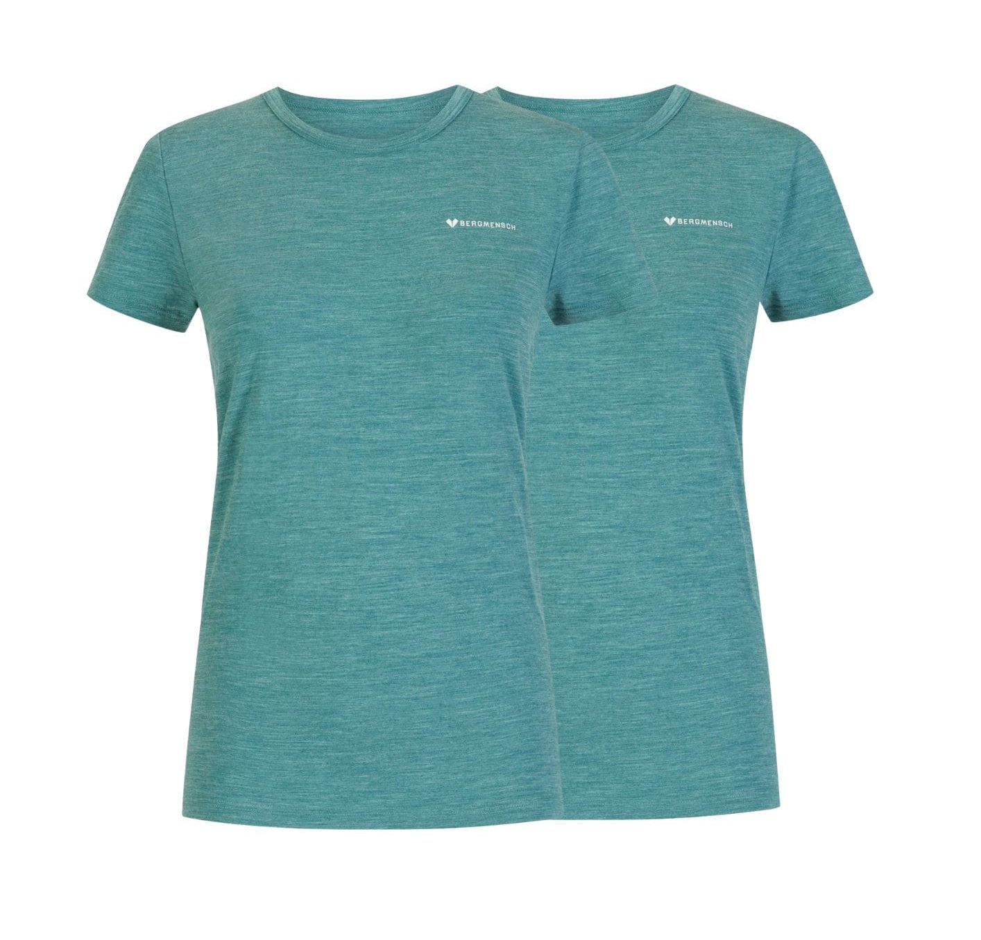 2er Pack Logo Basic Damen Bergmensch Merino Cloudblend Shirt deep teal