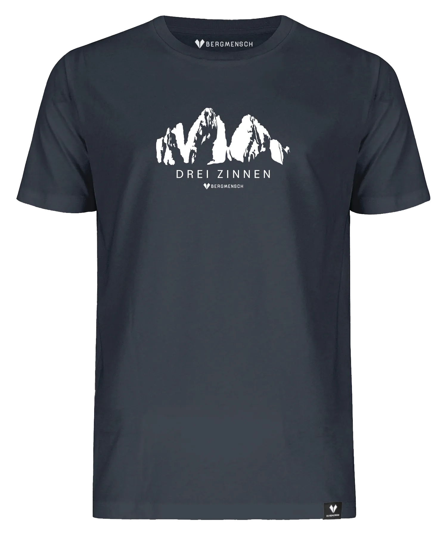 BERGMENSCH Unisex Premium Organic T-Shirt "Drei Zinnen" in India Ink Grey
