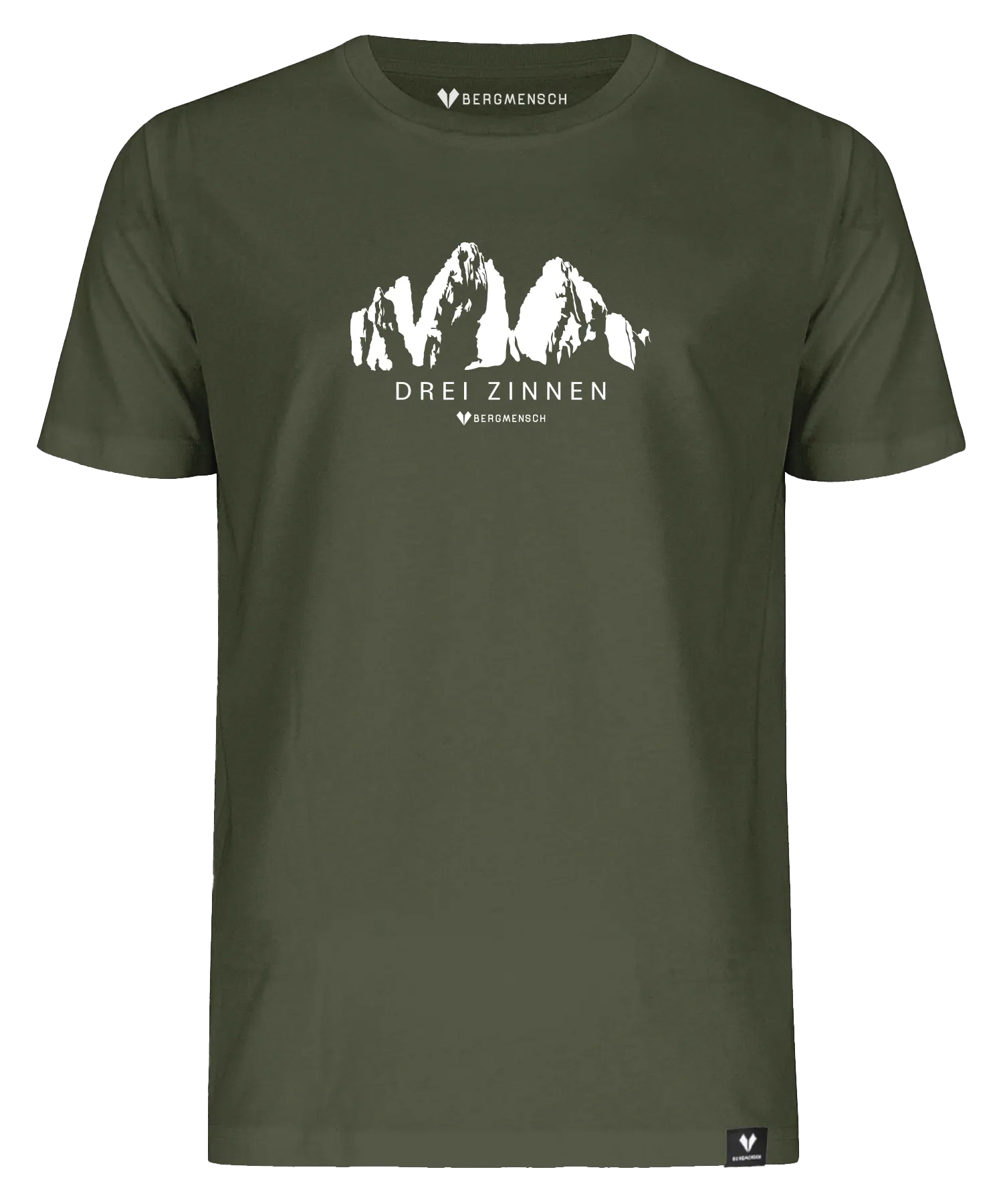 BERGMENSCH Unisex Premium Organic T-Shirt "Drei Zinnen" in Khaki