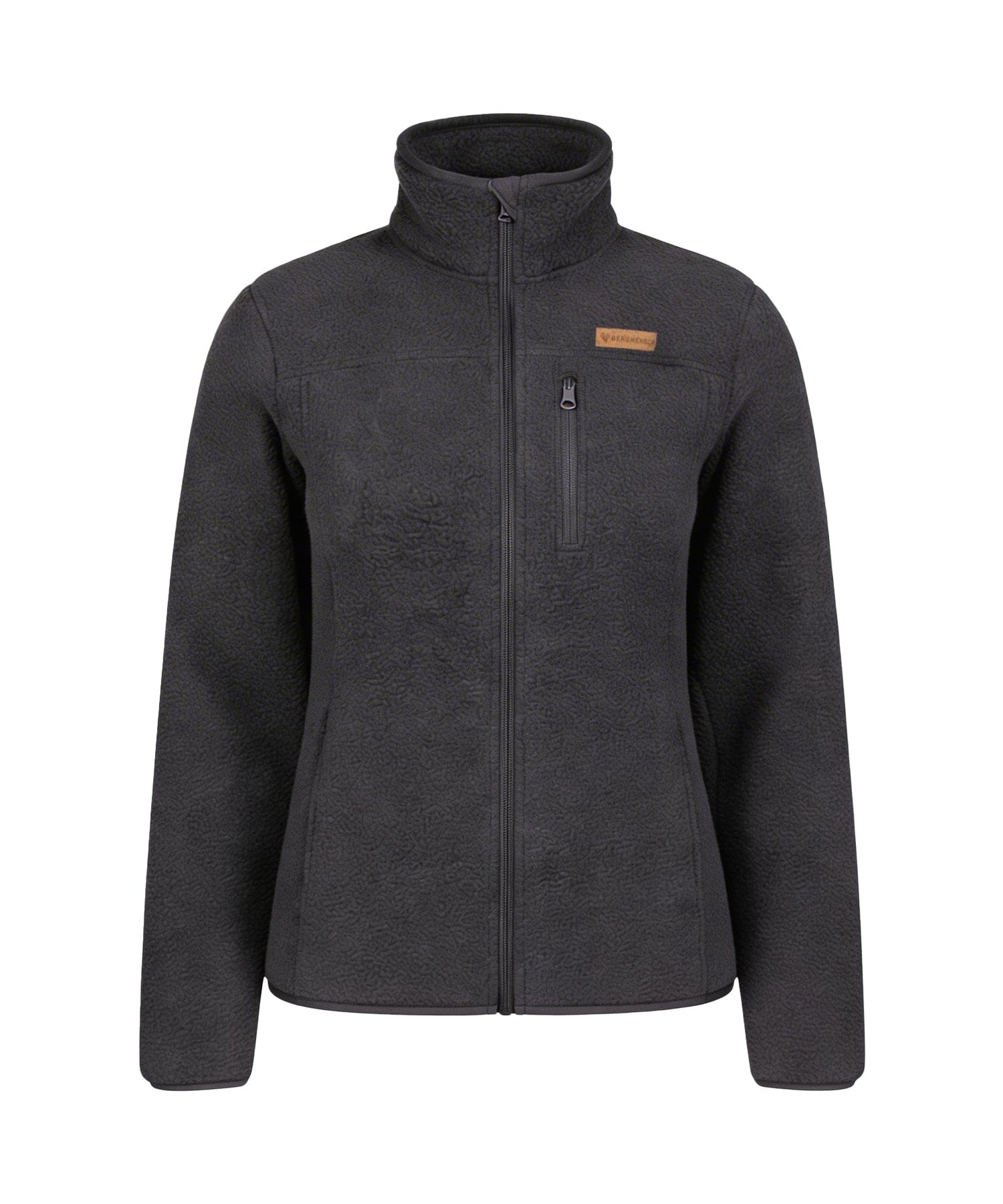 BERGMENSCH Damen Sherpa Fleece Jacke in Ink Black