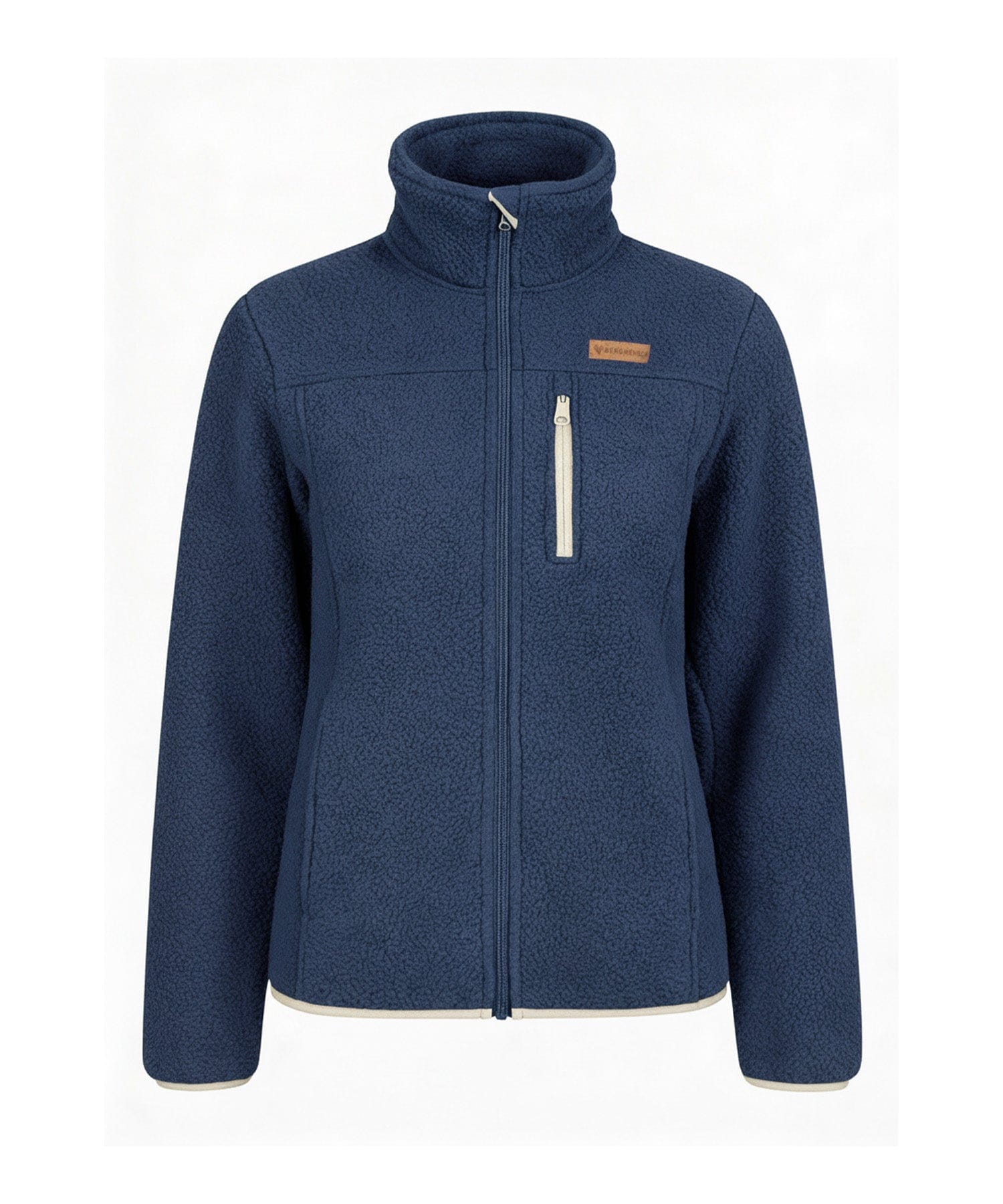 BERGMENSCH Damen Sherpa Fleece Jacke in Blue Indigo