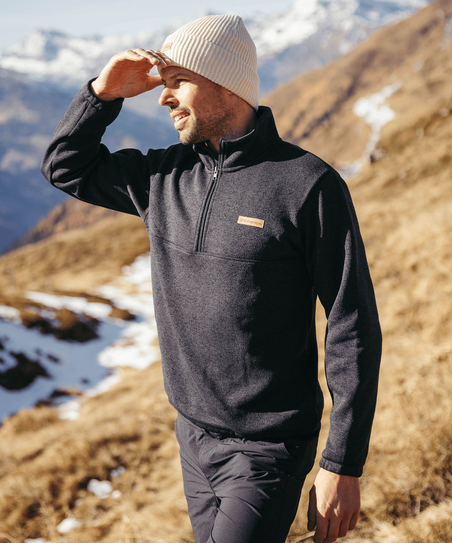 BERGMENSCH® - Herren Half-Zip Strickfleece