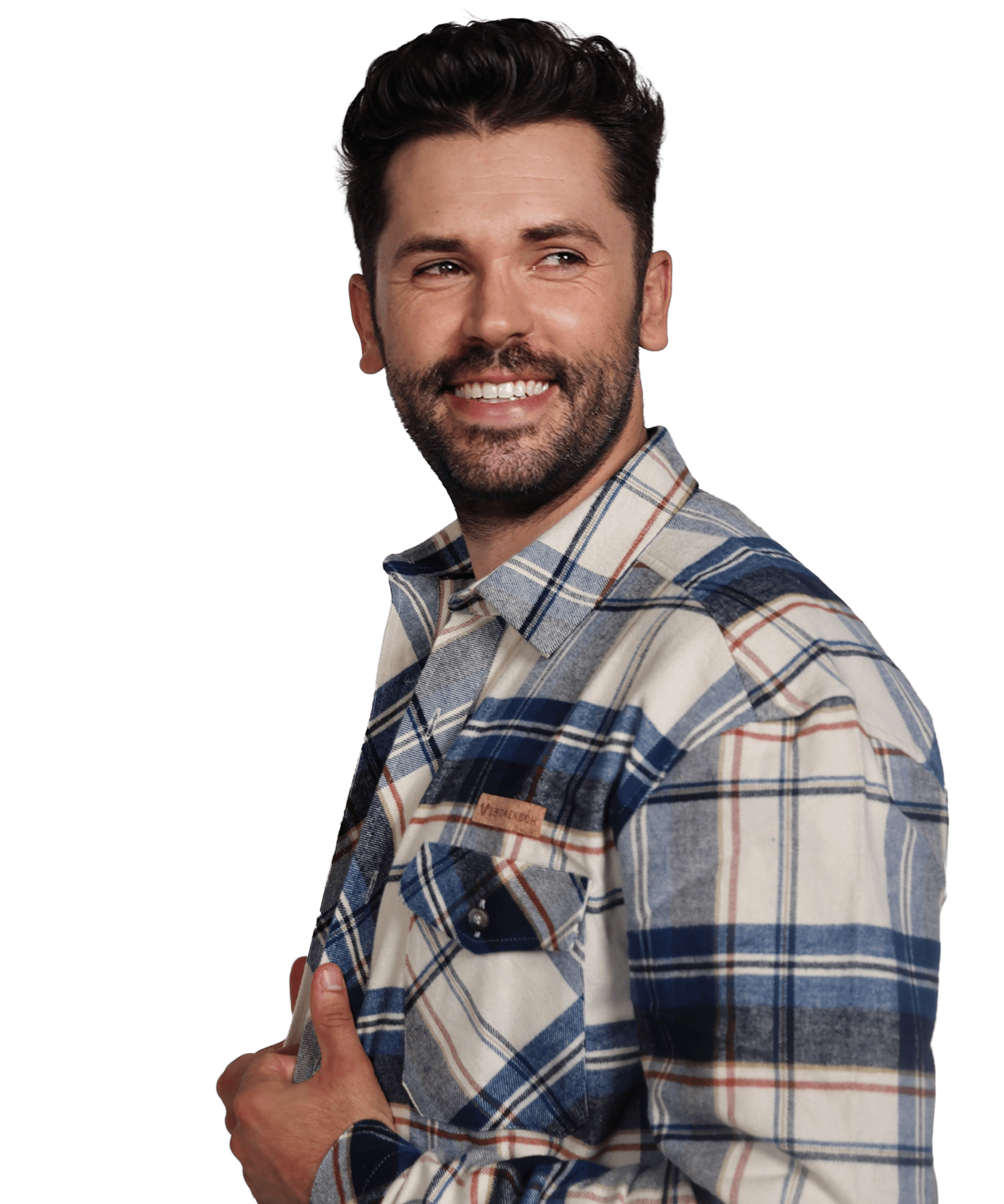 Detailansicht vom BERGMENSCH Flanell Overshirt Herren in der Farbe Blue