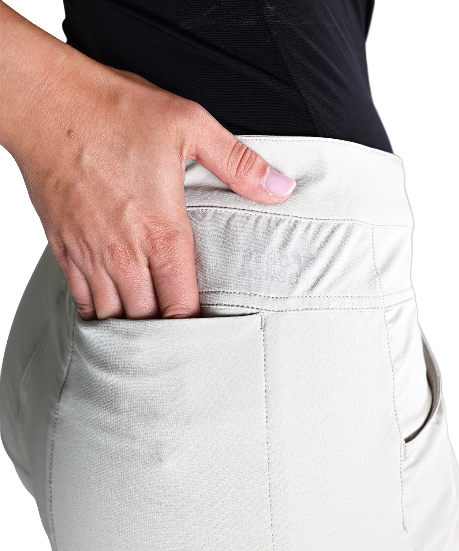 Detailansicht Zip off Damen Wanderhose in Warm Taupe