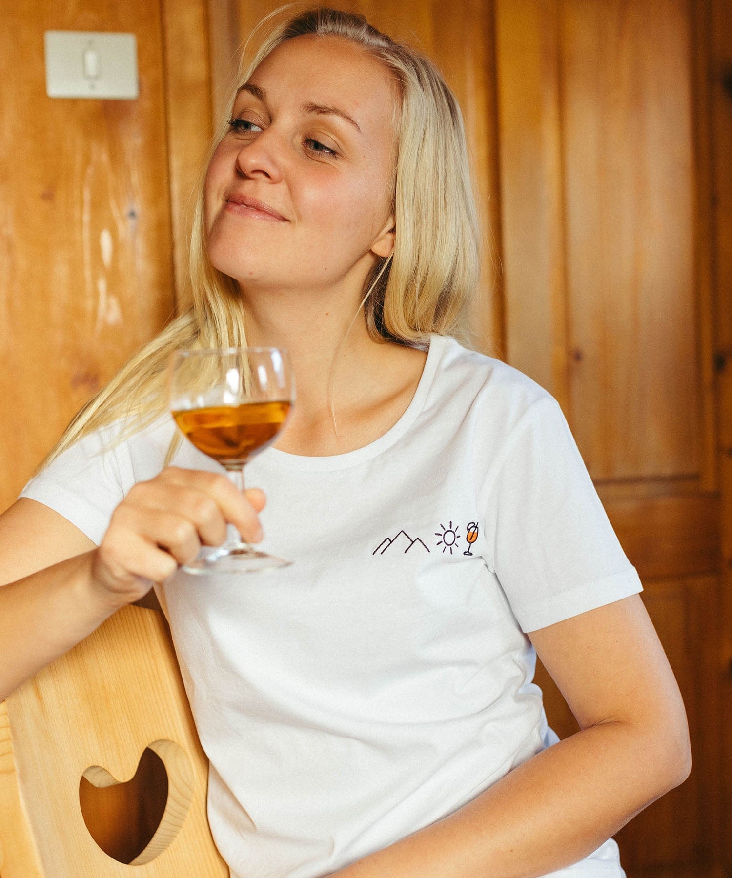 Berg Sonne Spritz (Stick) - Damen Premium Organic Shirt von Bergmensch