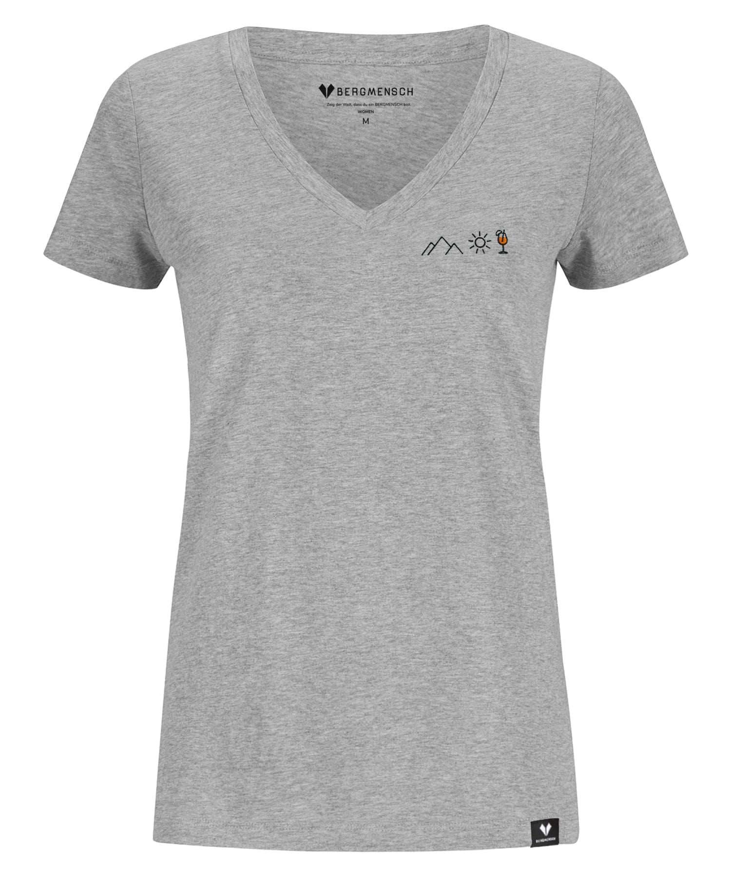Berg Sonne Spritz (Stick) - Damen Premium Organic V - Neck Shirt von Bergmensch