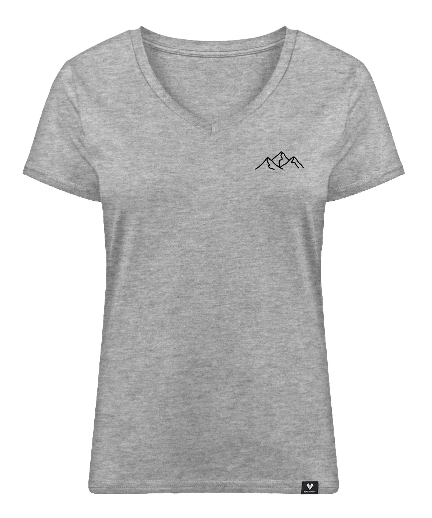 Bergsilhouette (Stick) - Damen Premium Organic V - Neck Shirt von Bergmensch