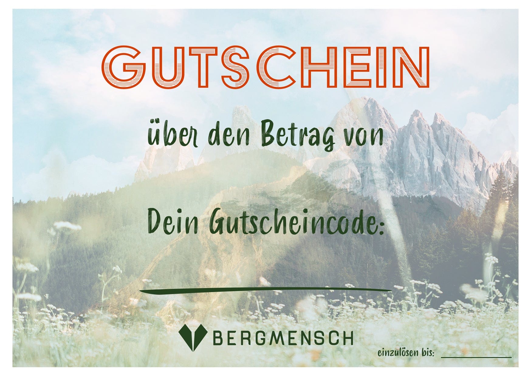 Geschenkgutschein von Bergmensch