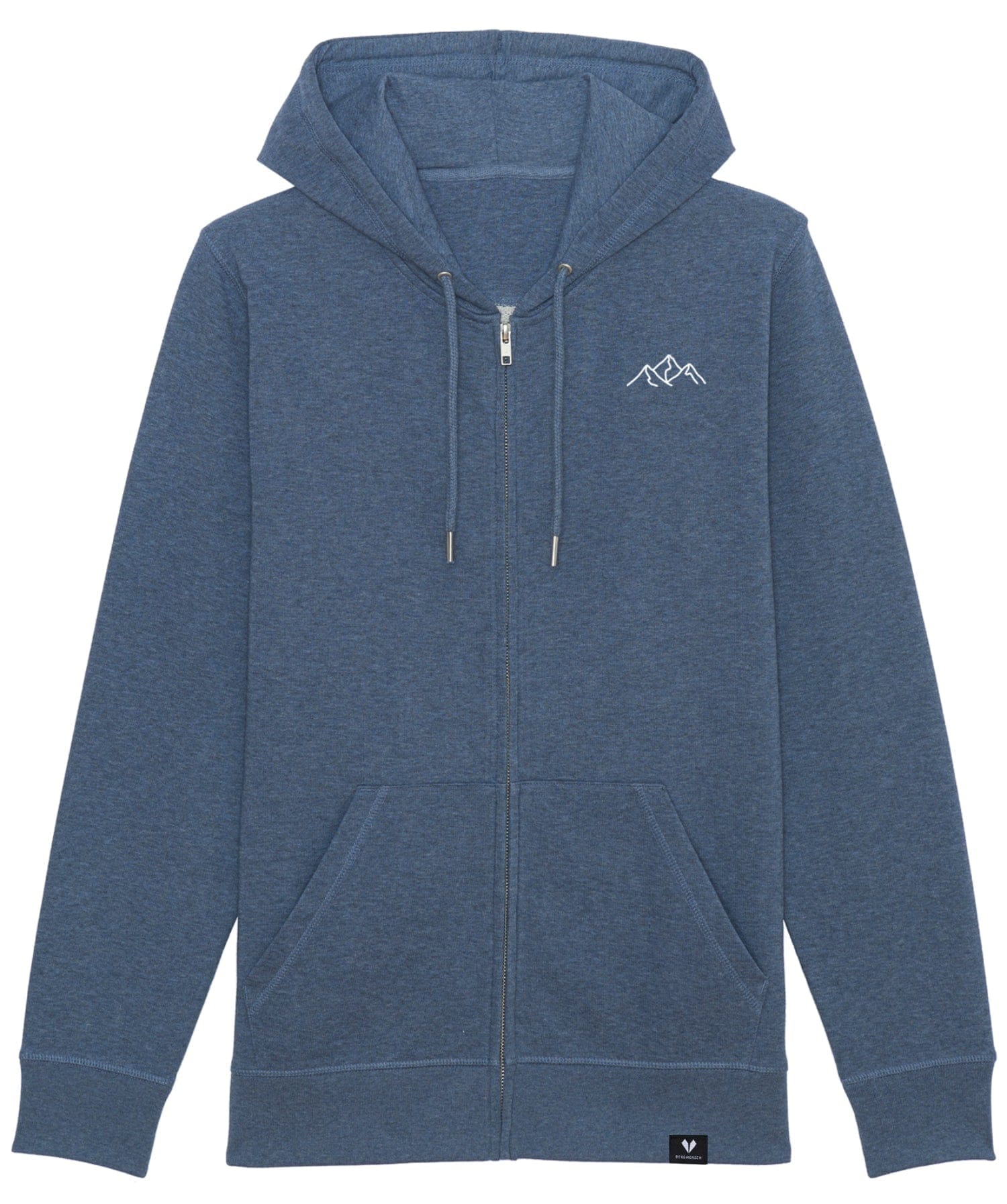 Bergsilhouette (Stick) - Unisex Premium Organic Zip Hoodie von Bergmensch