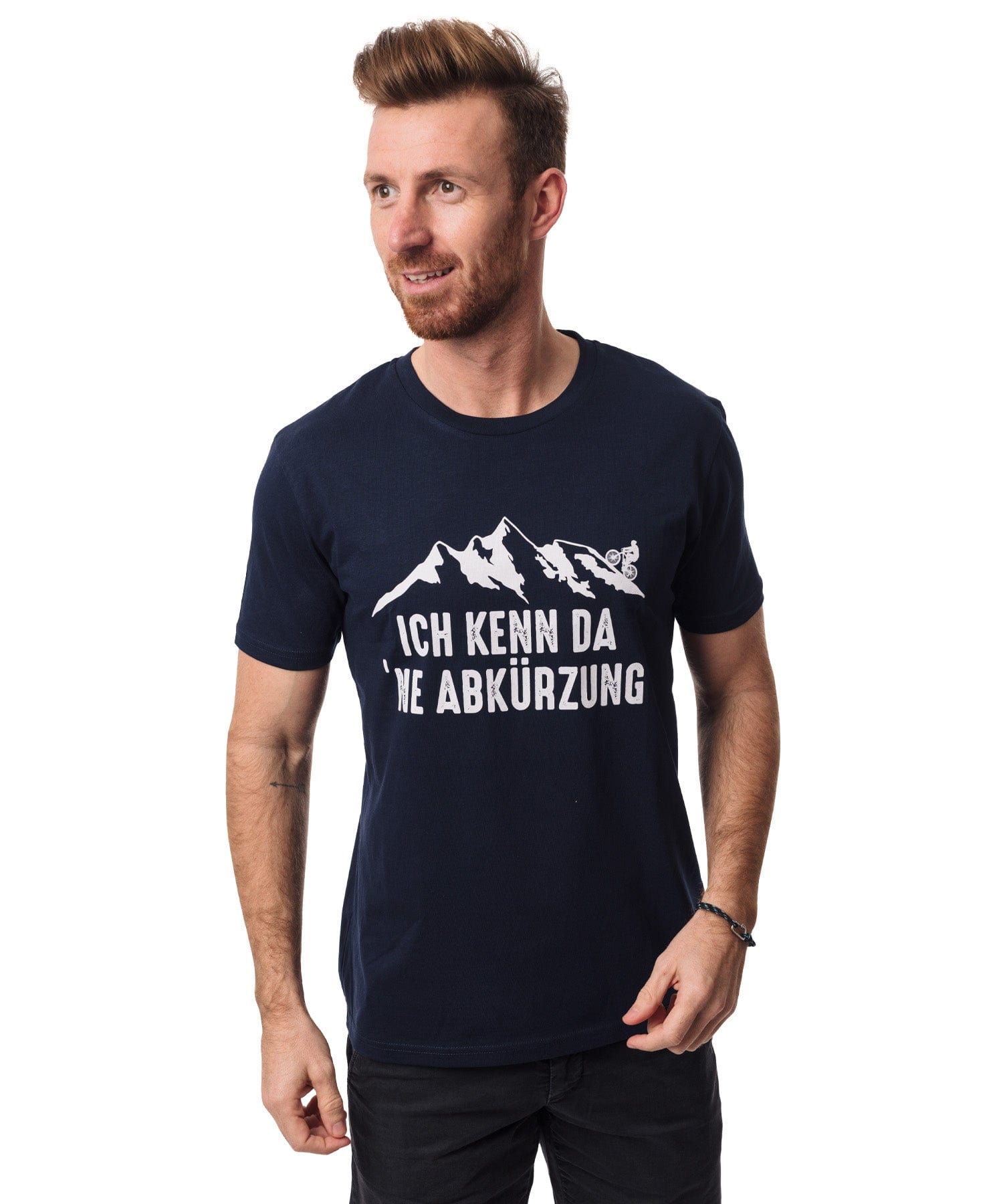 Ich kenn da 'ne Abkürzung Mountainbike - Unisex Premium Organic Shirt von Bergmensch