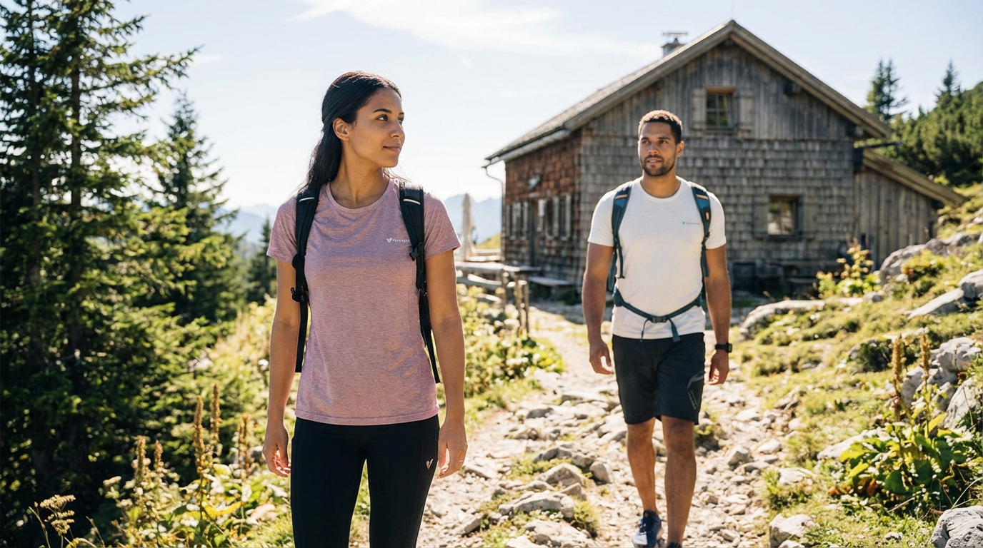 Rucksack mit Ausrüstung für Hüttentour