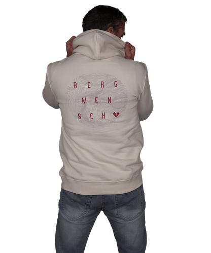 Bergmensch Topografie (rot) - Unisex Premium Organic Hoodie