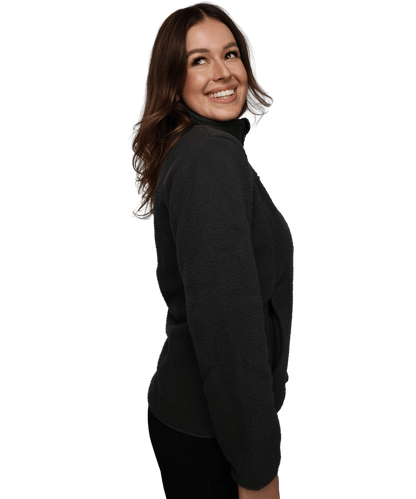 Damen Sherpa Fleece Jacke - Ink Black