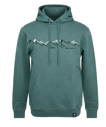 BERGMENSCH Unisex Premium Organic Hoodie "Berglinien" in Deep Lake