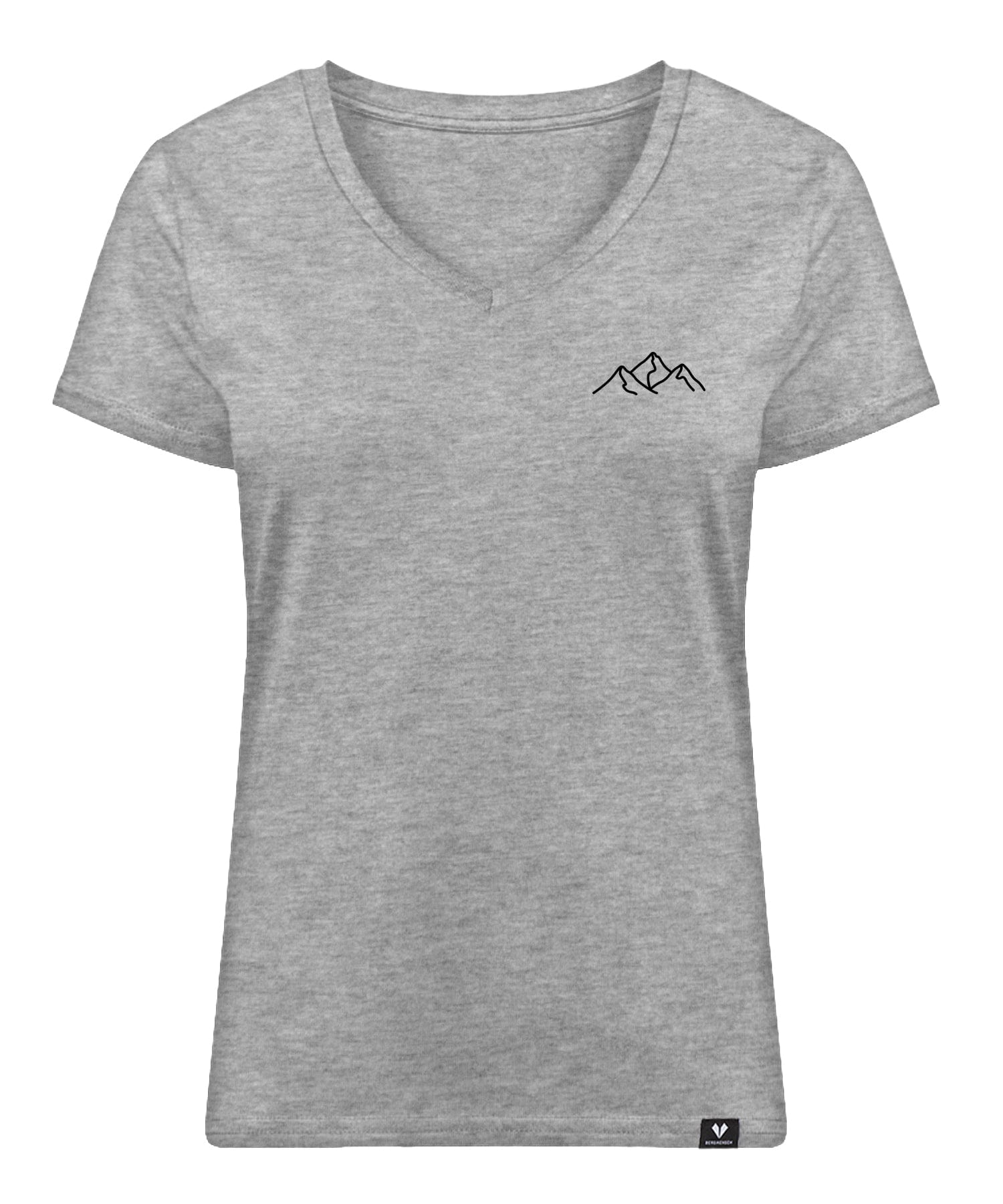 Bergsilhouette (Stick) - Damen Premium Organic V-Neck Shirt