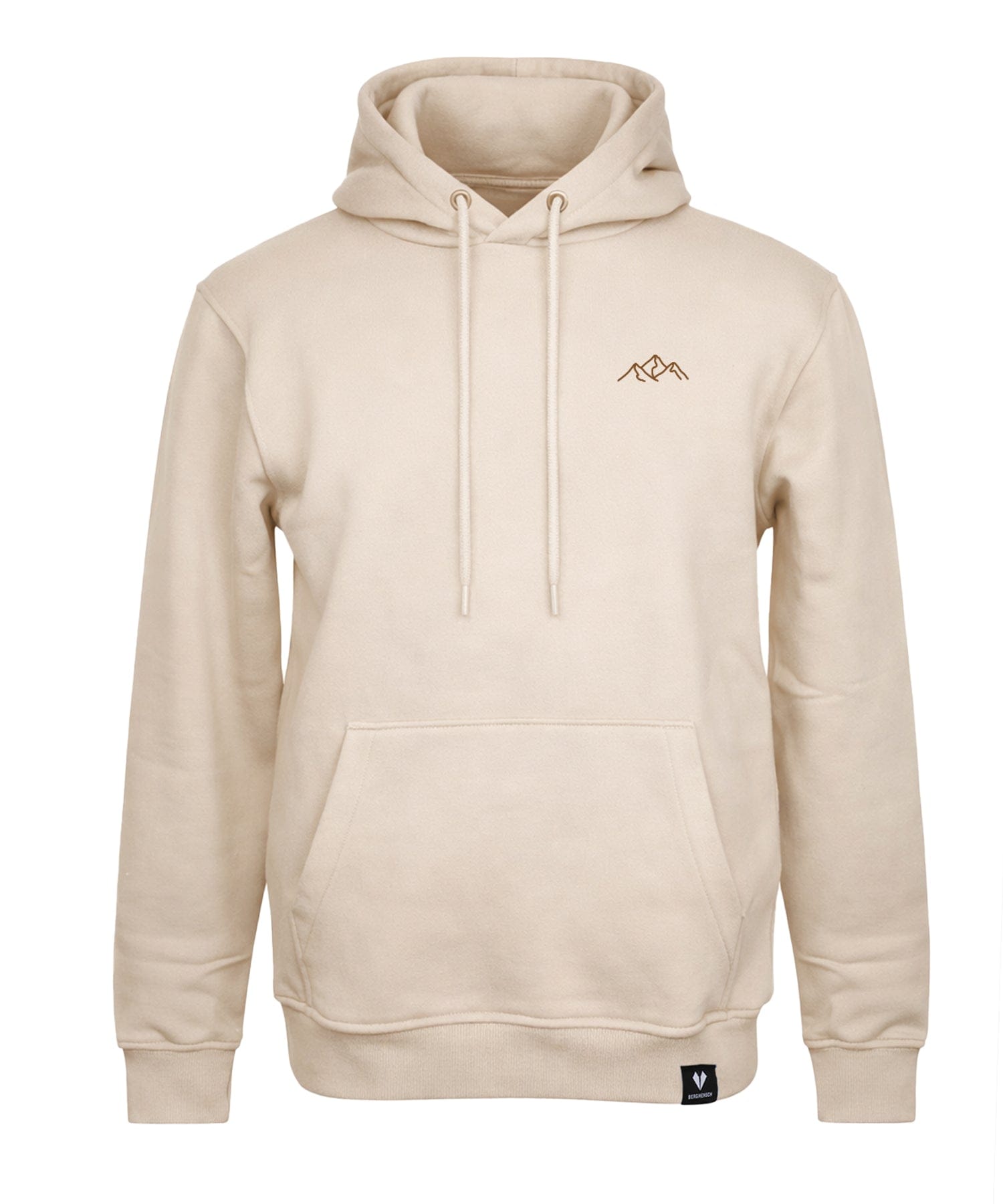 BERGMENSCH Unisex Premium Organic Hoodie "Bergsilhouette Stick" in Natural Raw