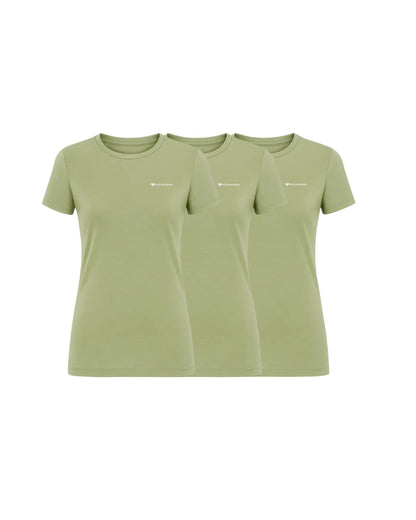 3er Pack Damen Merino Essential Shirt Moss Green