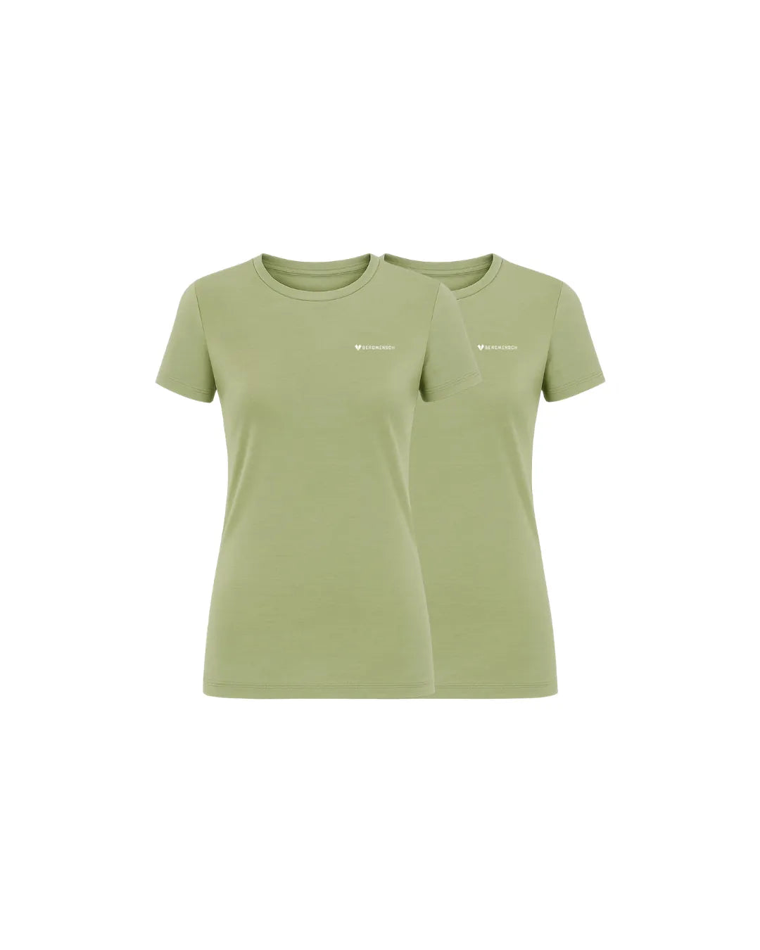 2er Pack Damen Merino Essential Shirt Moss Green