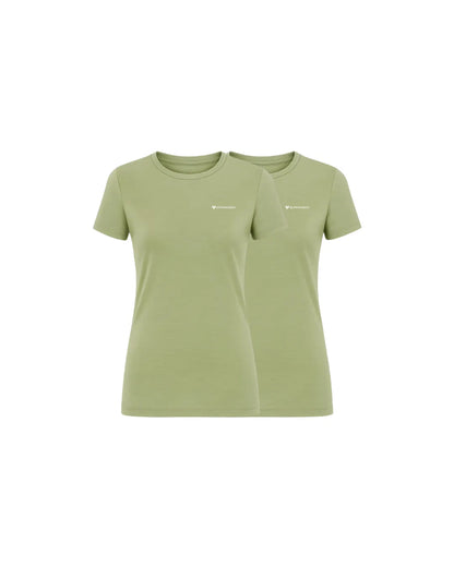 2er Pack Damen Merino Essential Shirt Moss Green