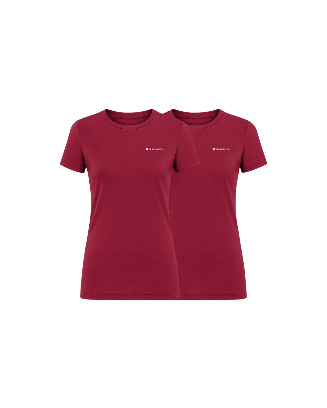 2er Pack Damen Merino Essential Shirt Burgundy
