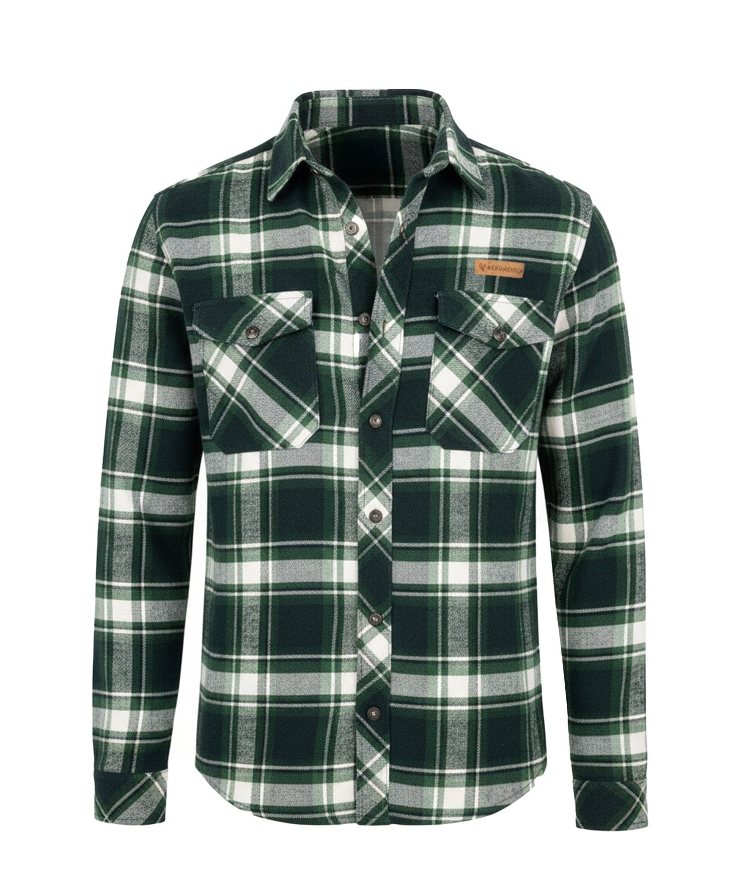 BERGMENSCH Flanell Overshirt Herren in Pine Grove