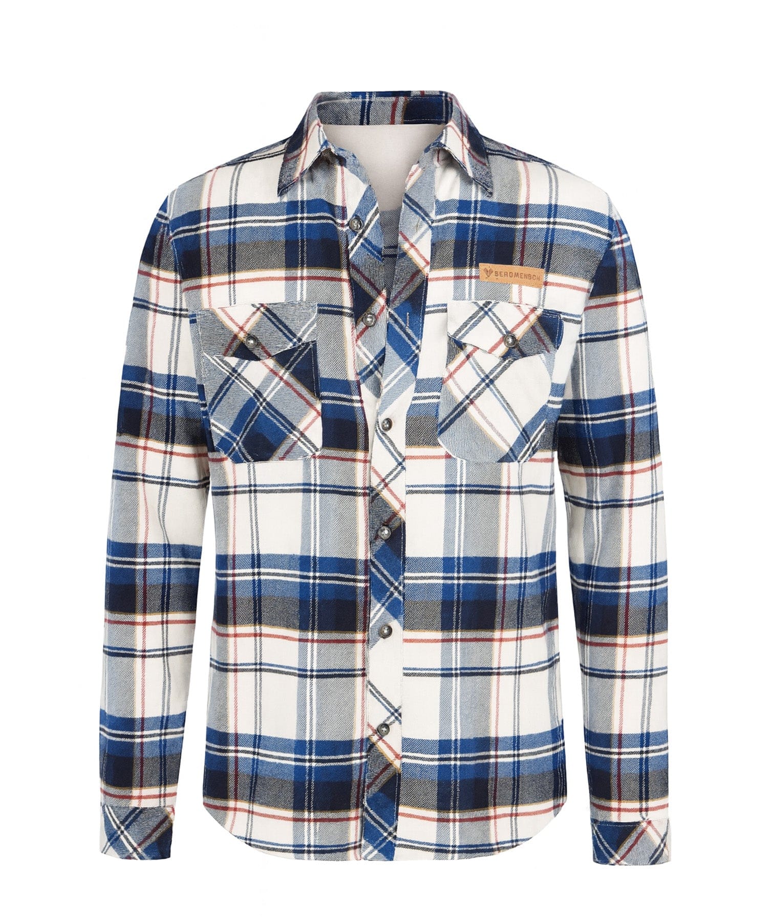 BERGMENSCH Flanell Overshirt Herren in Blue