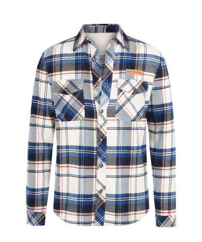 BERGMENSCH Flanell Overshirt Herren in Blue