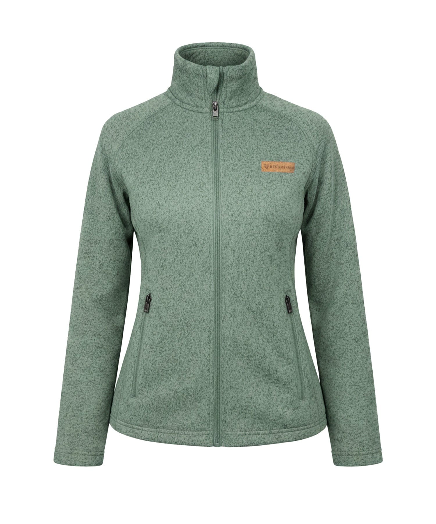 BERGMENSCH Damen Strickfleece Jacke in Salbei