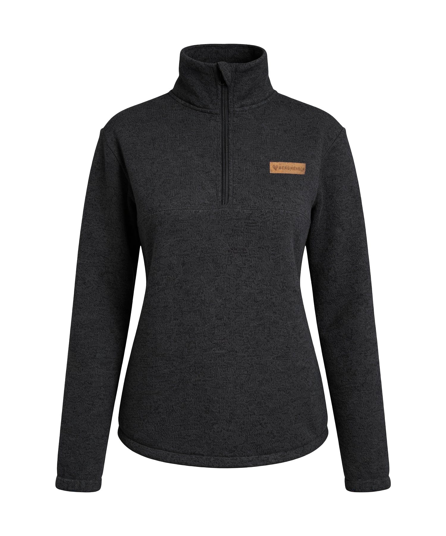 BERGMENSCH Damen Half-zip Strickfleece in Schwarz