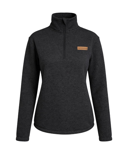 BERGMENSCH Damen Half-zip Strickfleece in Schwarz