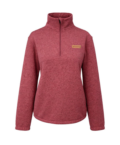 BERGMENSCH Damen Half-zip Strickfleece in Hibiscus