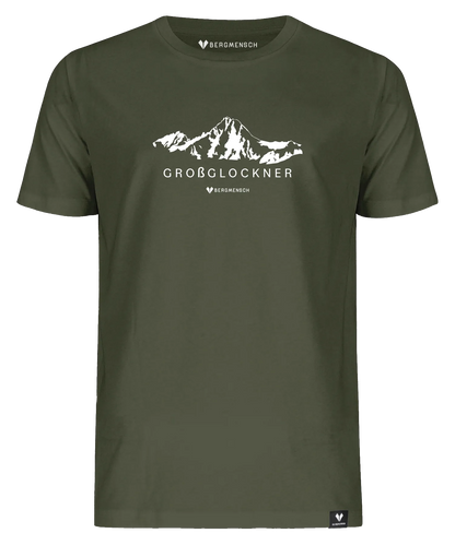 BERGMENSCH Unisex Premium Organic T-Shirt "Großglockner" in Khaki