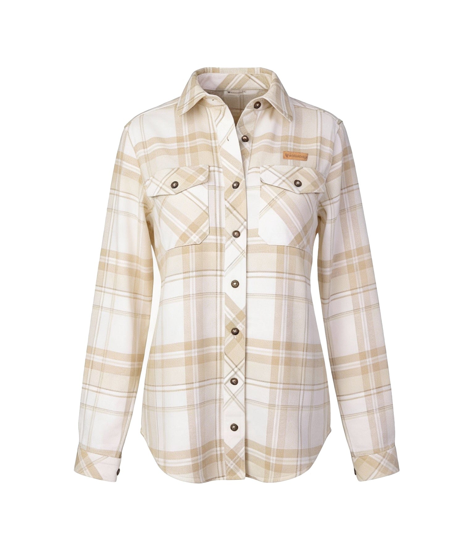 BERGMENSCH Flanell Overshirt Damen in Whitecap Grey