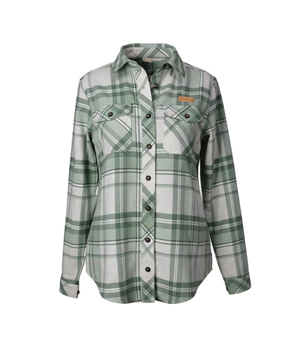 BERGMENSCH Flanell Overshirt Damen in Sage