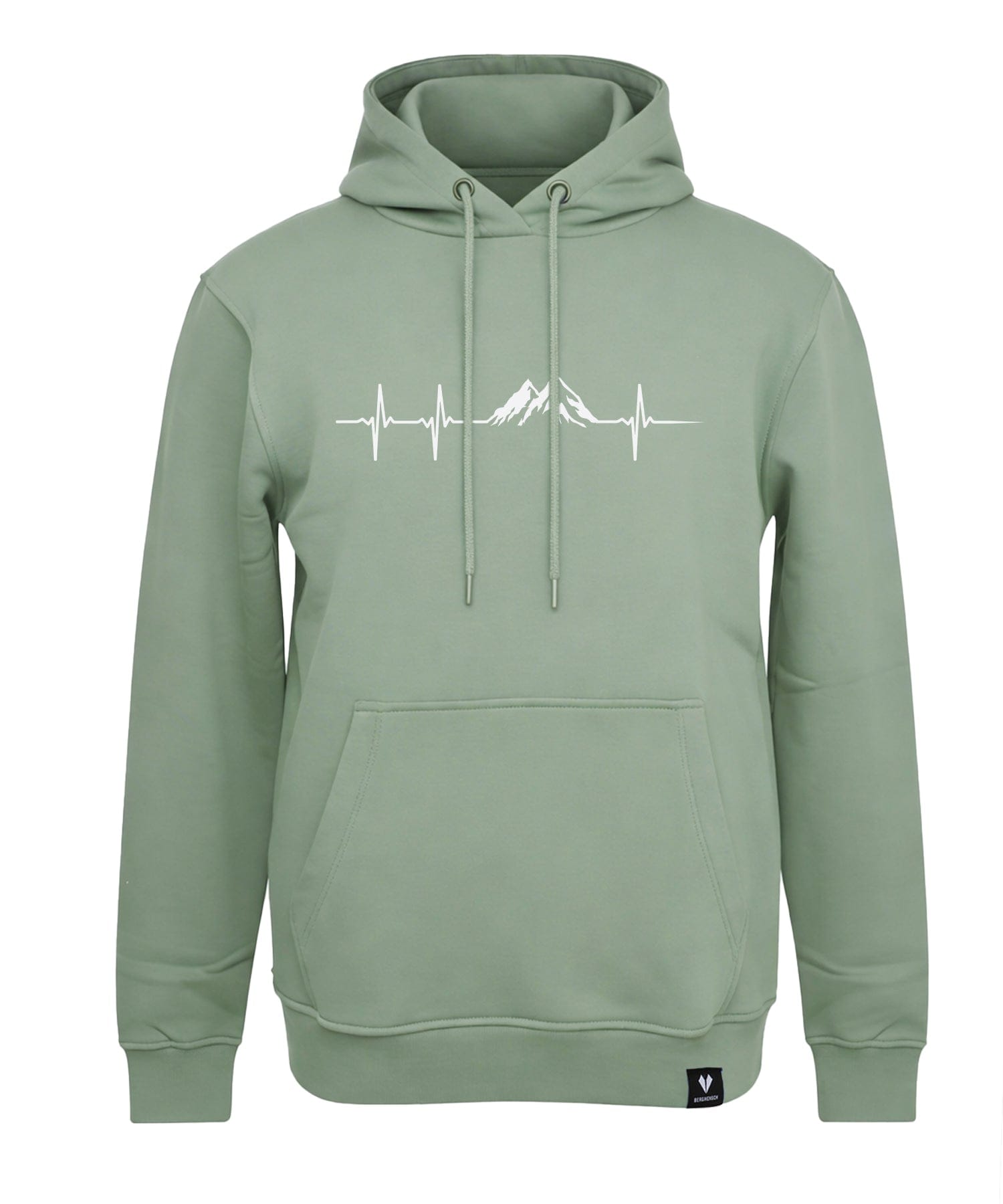 BERGMENSCH Unisex Premium Organic Hoodie "Herzschlag Berge" in Aloe