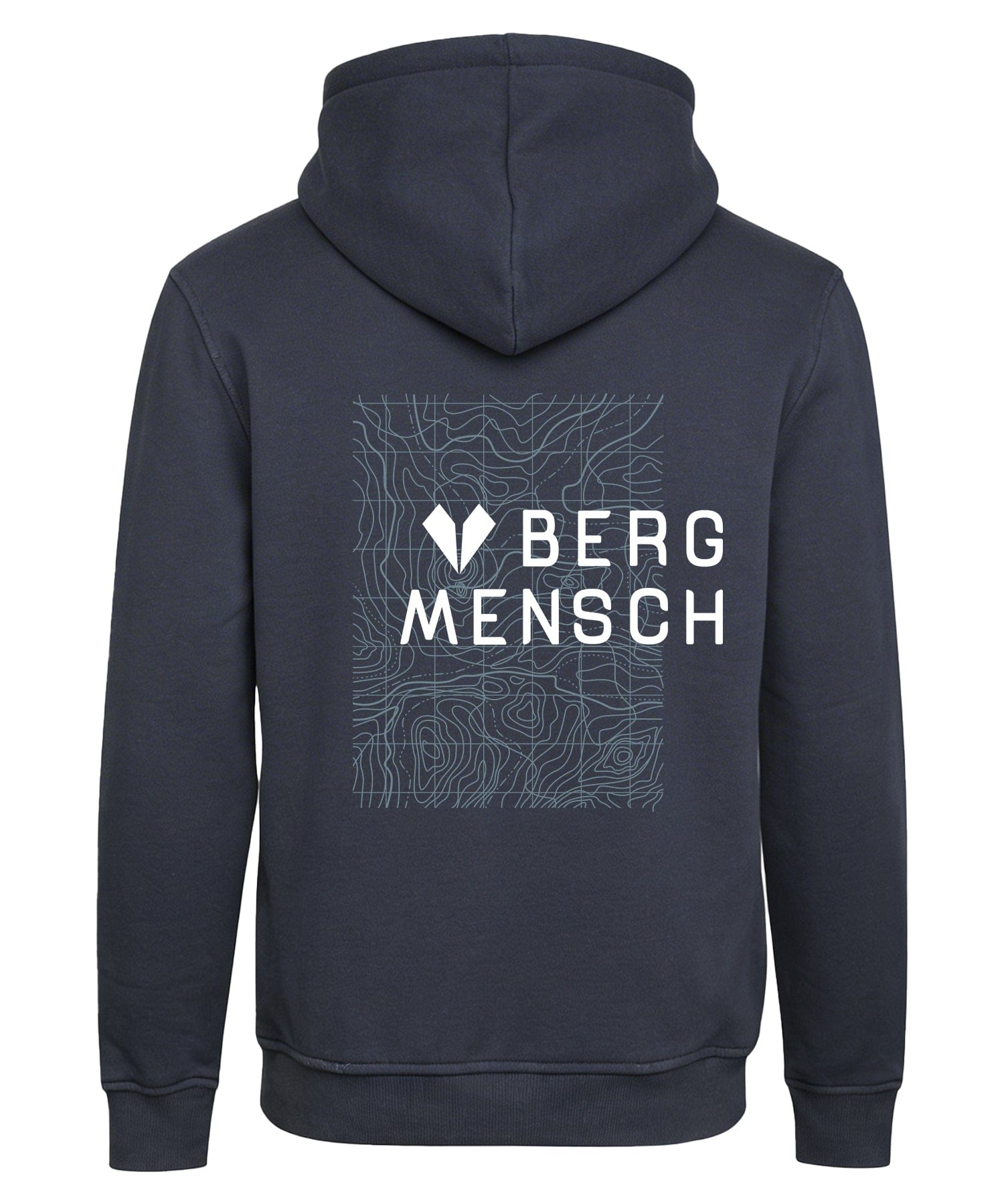 BERGMENSCH Unisex Premium Organic Hoodie "Höhenlinie" in India Ink Grey