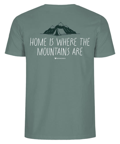 BERGMENSCH Unisex Premium Organic T-Shirt "Where the Mountains are" in Deep Lake