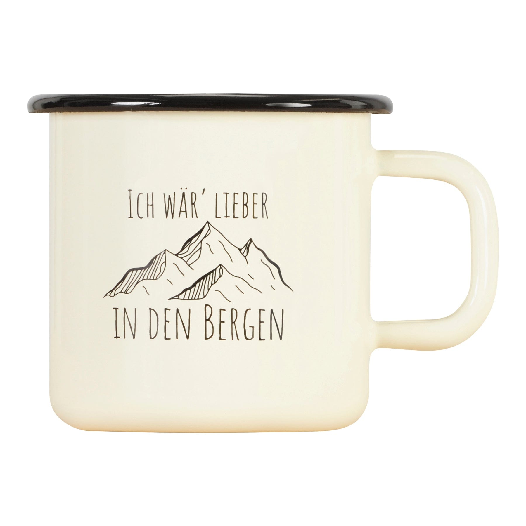 BERGMENSCH® - Emaille Tasse - In den Bergen