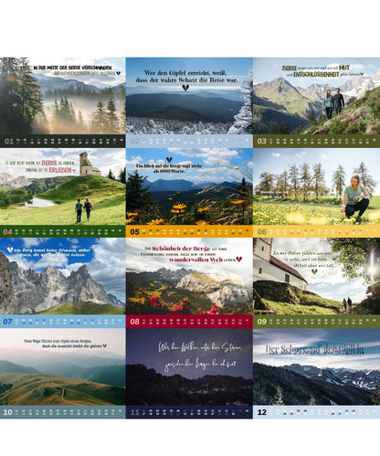 BERGMENSCH Kalender 2026 Übersicht alle Monate