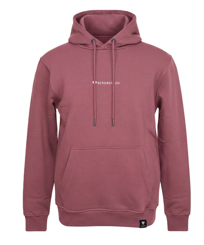 BERGMENSCH Unisex Premium Organic Hoodie "Logo Stick" in Hibiscus