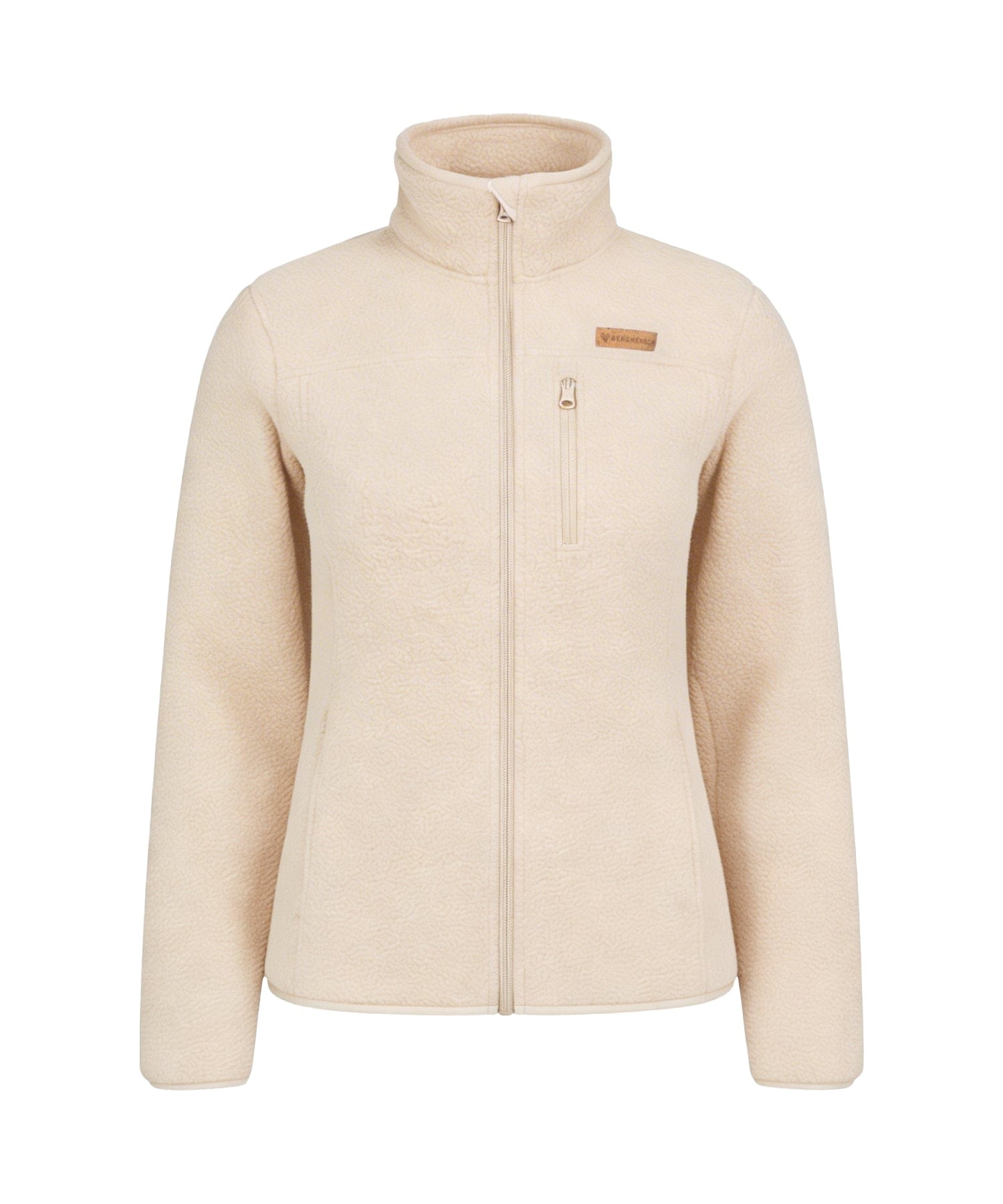 BERGMENSCH Damen Sherpa Fleece Jacke in Whitecap Grey