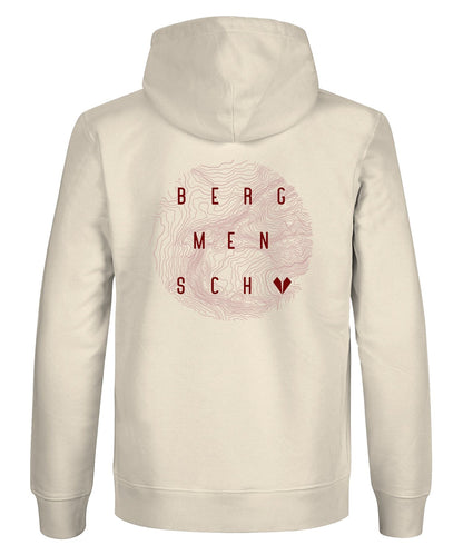 Bergmensch Topografie (rot) - Unisex Premium Organic Hoodie