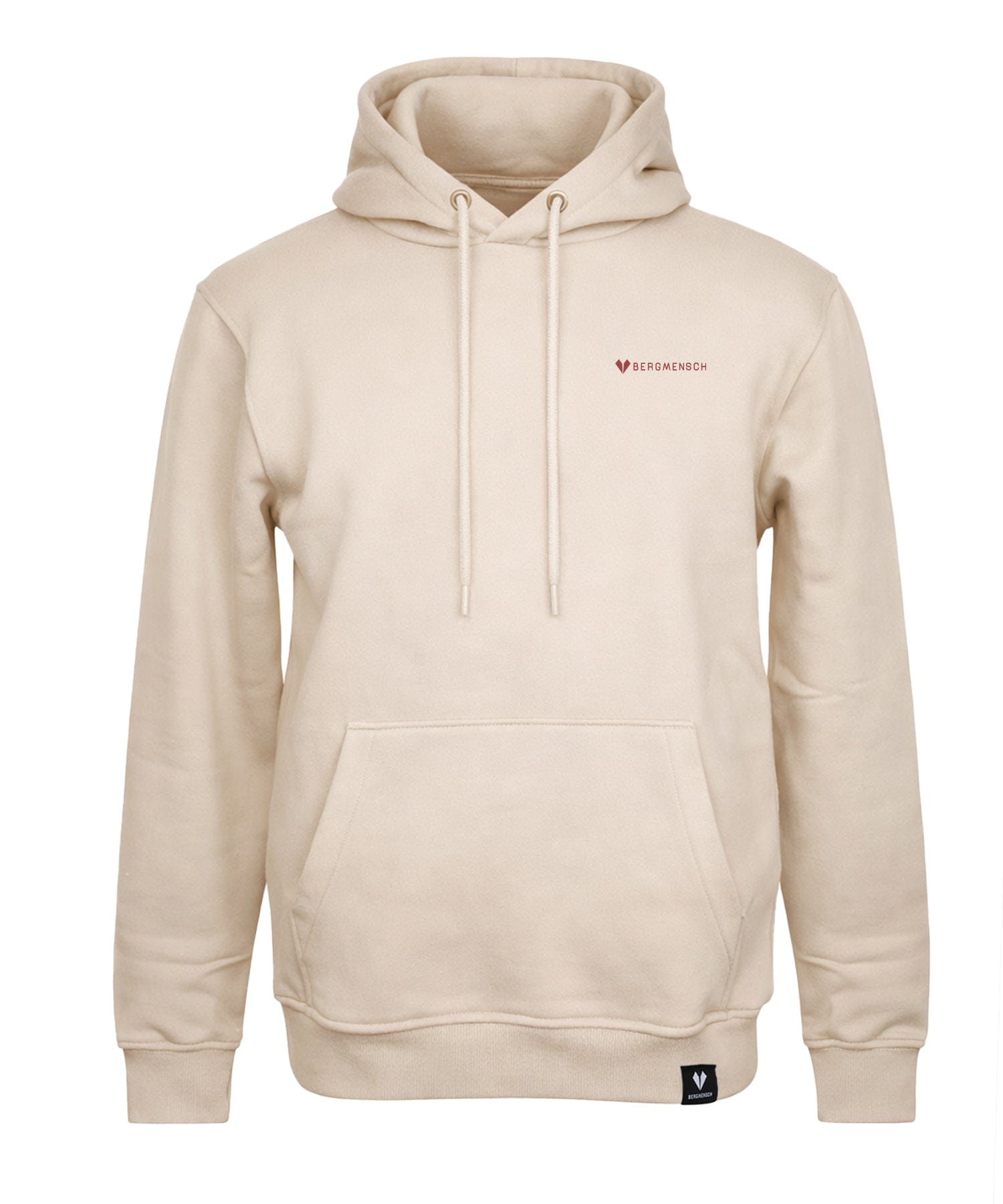 BERGMENSCH Unisex Premium Organic Hoodie "Topografie rot" in Natural Raw