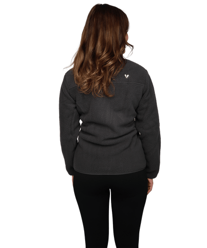 Damen Sherpa Fleece Jacke - Ink Black