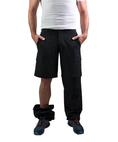 Bergmensch Herren zip off Wanderhose Frontansicht ein Bein unten 