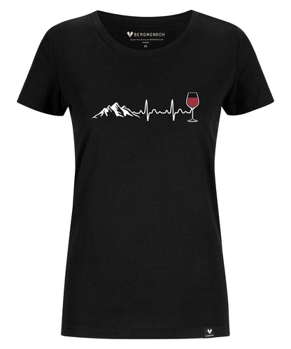 Herzschlag Berge und Wein - Damen Premium Organic Shirt von Bergmensch